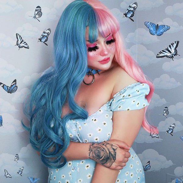 Blue powder Harajuku wig KF25001