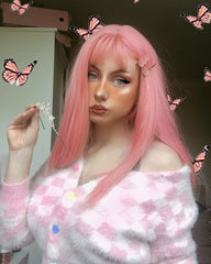 Pink wig KF81023