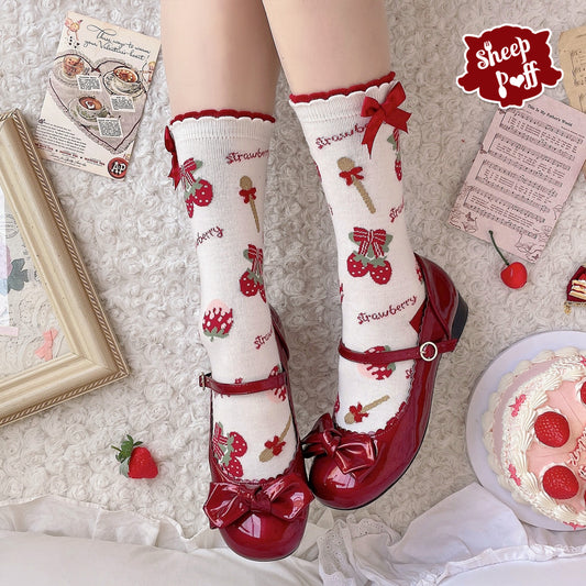 lolita strawberry socks  KF83598