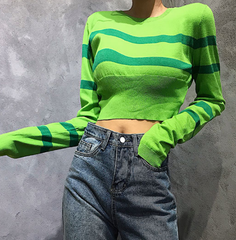 Knit long sleeve sweater KF2354