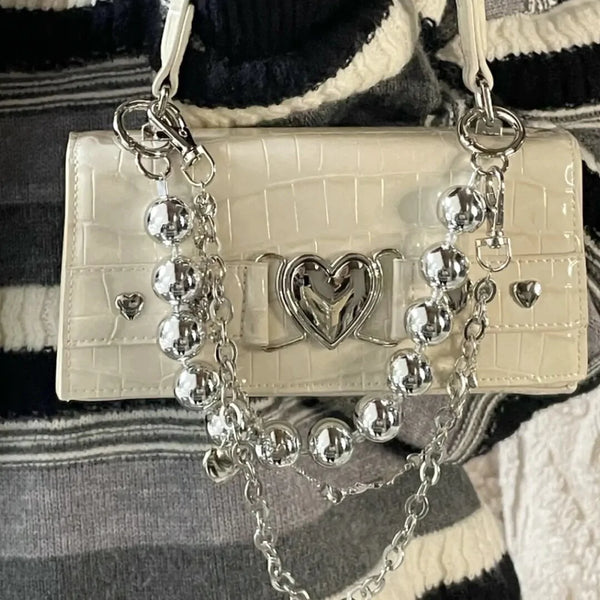 LOVE LEATHER CHAIN BAG  KF90265