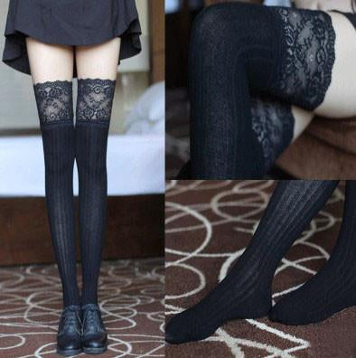 Cute students lace stockings  KF2050