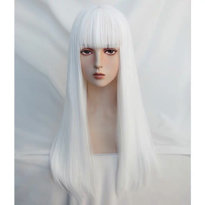 White long straight wig KF81930