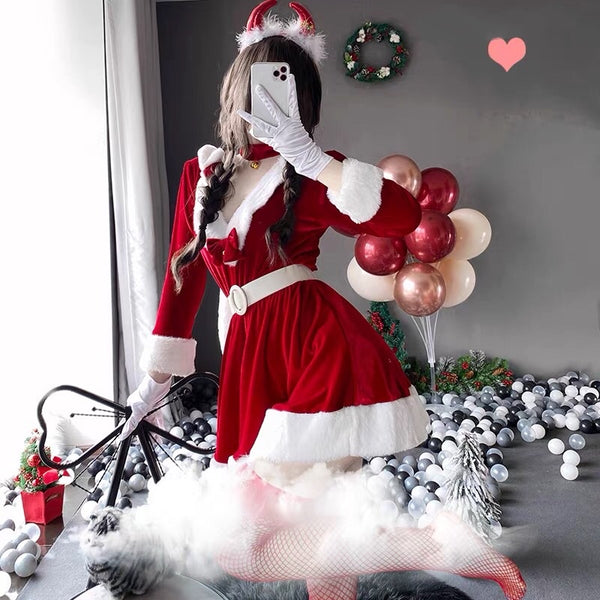 Christmas Bunny Girl Suit  （4-piece set） KF82459