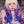 White blue purple gradient wig  KF82488