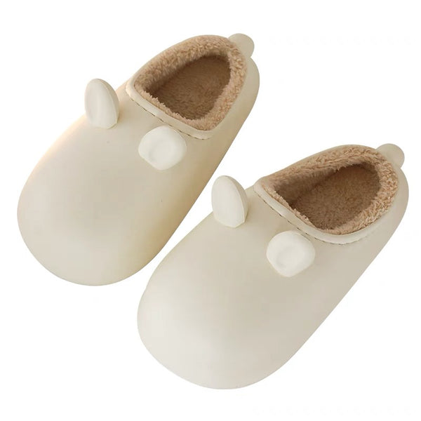 PU waterproof cute cotton slippers KF1017