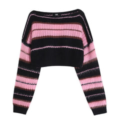 Pink Striped Sweater KF82612