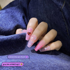 Pink flame removable wearable nail clip  KF82084
