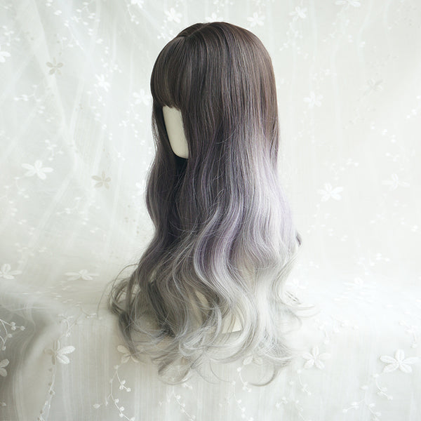 Purple gradient big wave wig KF24076