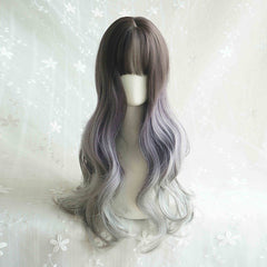 Purple gradient big wave wig KF24076