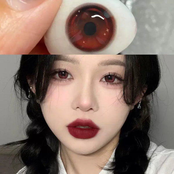 TOMATO RED CONTACT LENSES (TWO PIECES)  KF83525