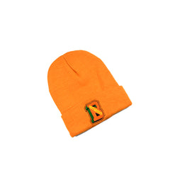 Orange embroidery knit hat KF80071