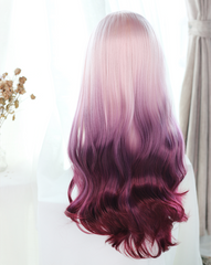 lolita purple gradient long curly wig KF82180