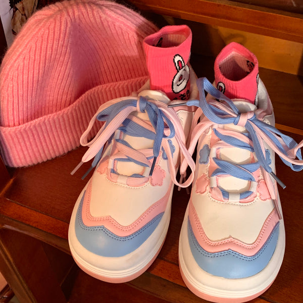 Pink casual sneakers KF82448