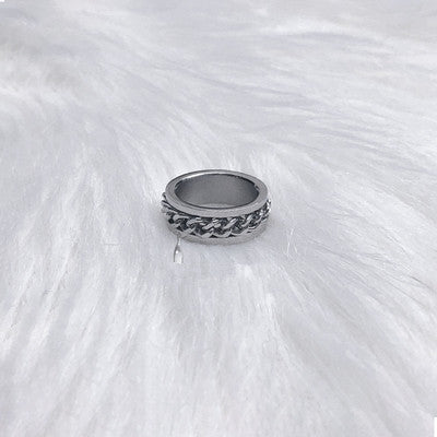 Punk silver ring KF90782