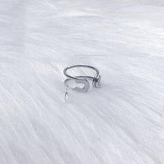 Punk silver ring KF90782