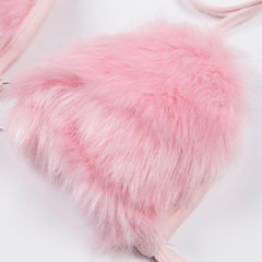 Pink plush vest KF90298