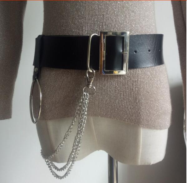 Black chain belt KF81310