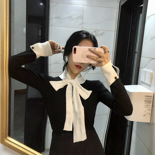 Knitted scarf sweater KF80036