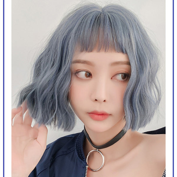 Gradient gray-blue wig KF90093