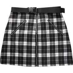 Black and white plaid skirt KF90337