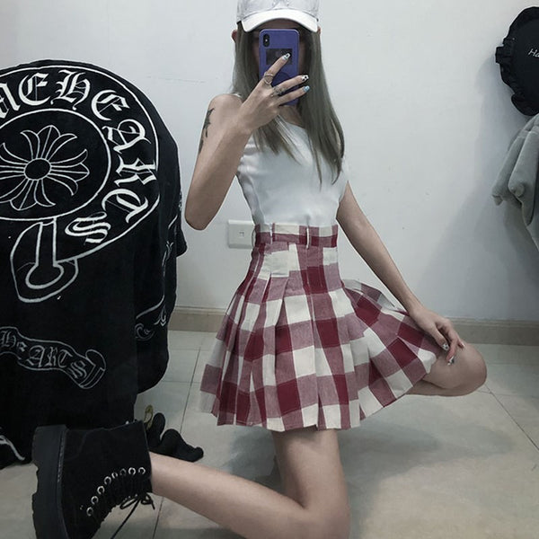 Ulzzang plaid skirt KF90277
