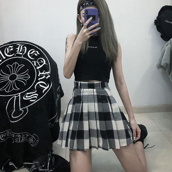 Ulzzang plaid skirt KF90277
