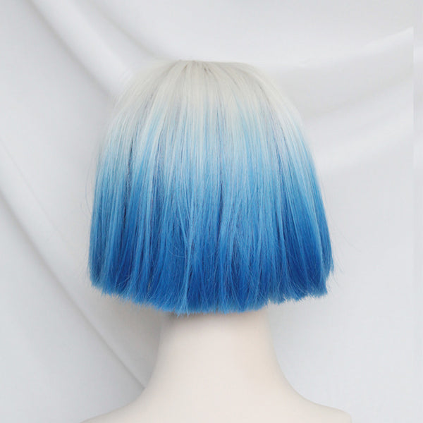 Silver blue short wig  KF90287