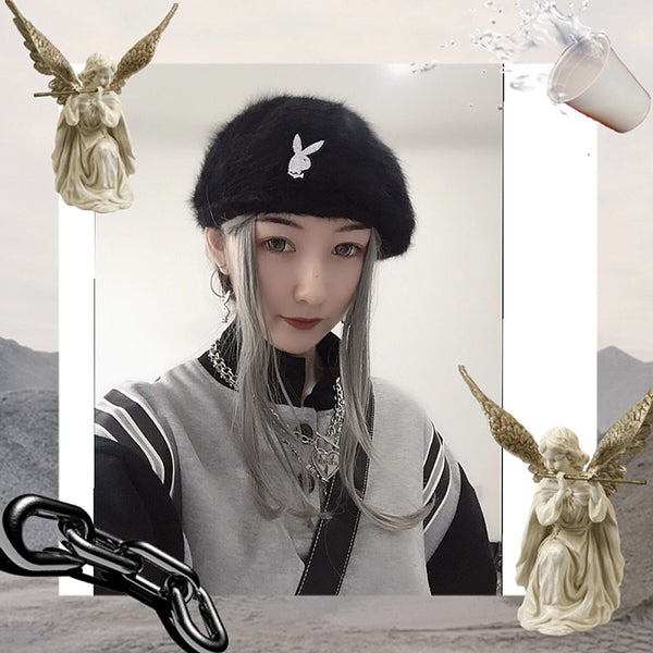 Rabbit pattern beret KF80058