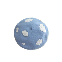 Blue sky and white clouds beret KF9271