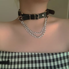 unzzy peach heart clavicle chain KF50074