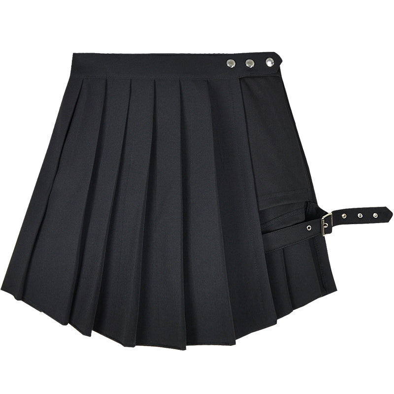 Punk Dark Pleated Skirt KF90572