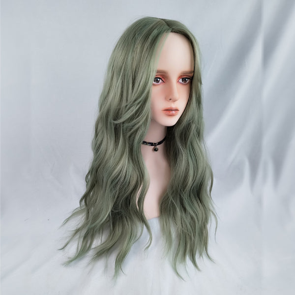 Green long roll wig KF9620
