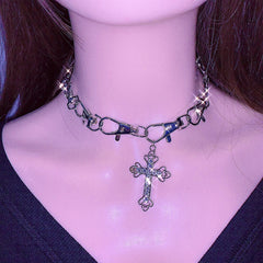 Punk Cross Necklace KF82080