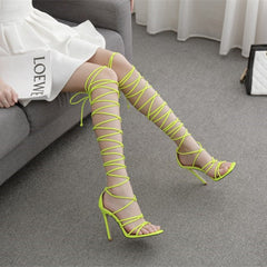 Fashion lace-up high heels KF82053