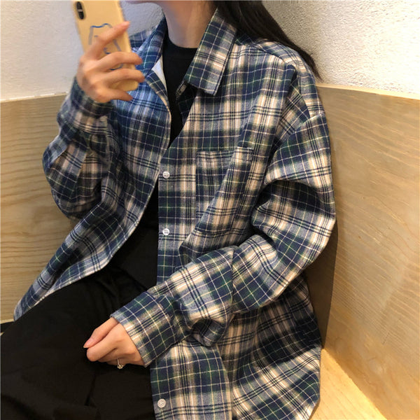 Korean plaid shirt KF81537