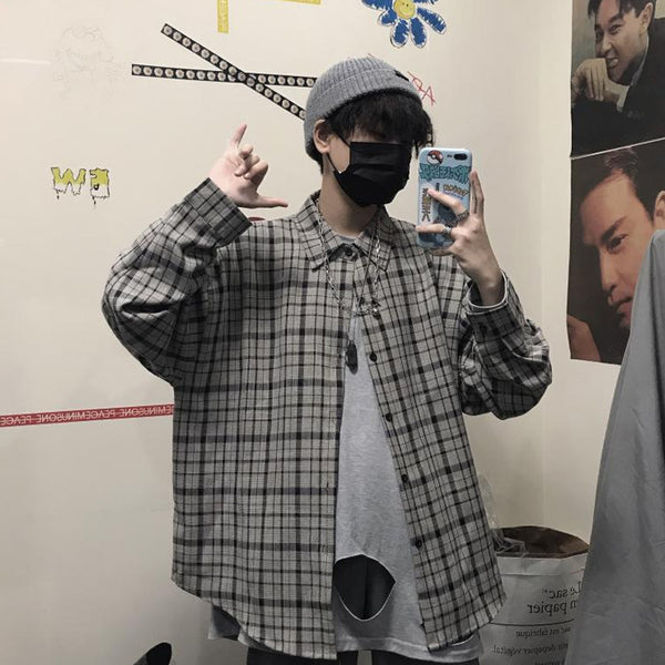 Ulzzang plaid shirt KF81856