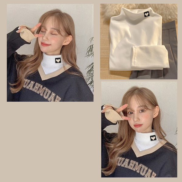 heart turtleneck T-shirt  KF83297