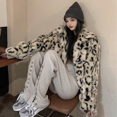 Fashion leopard coat KF81706