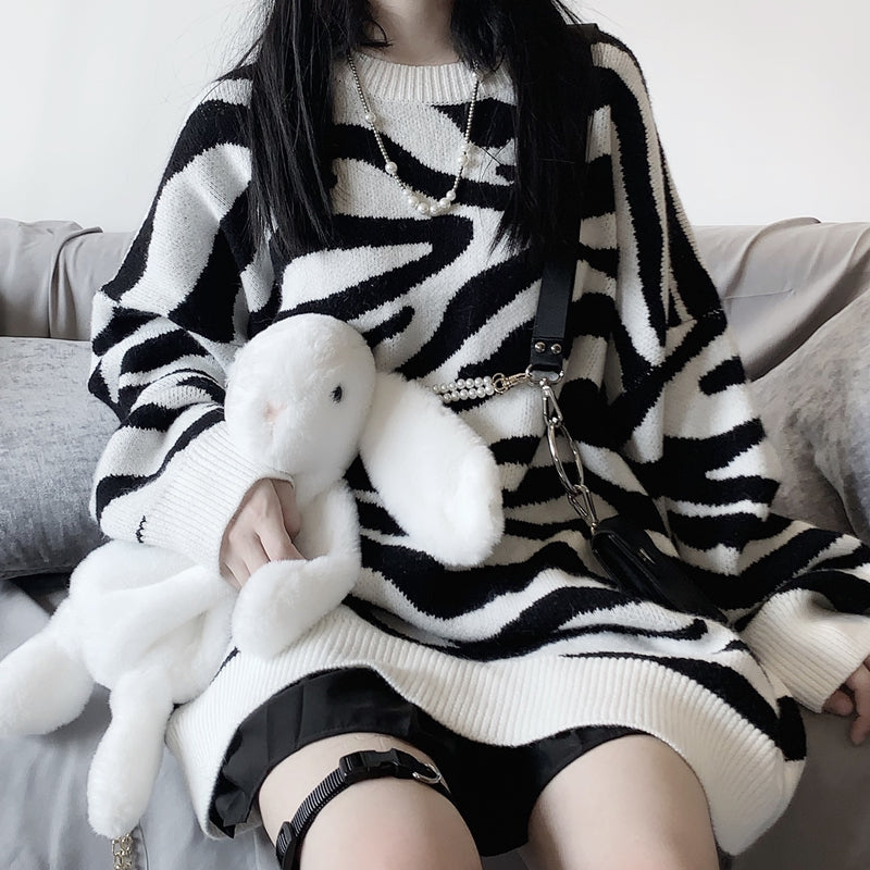 unzzy zebra print sweater KF50038