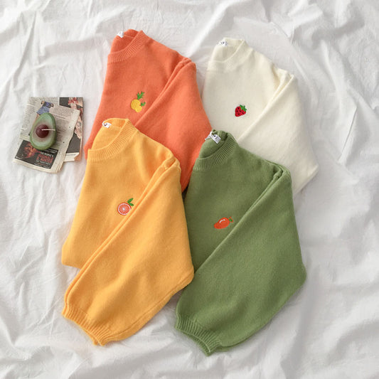 Fruit Embroidered Sweater KF9536