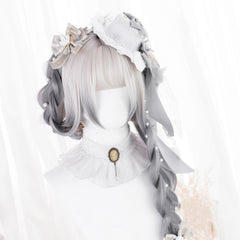lolita gradient gray long straight wig  KF82676