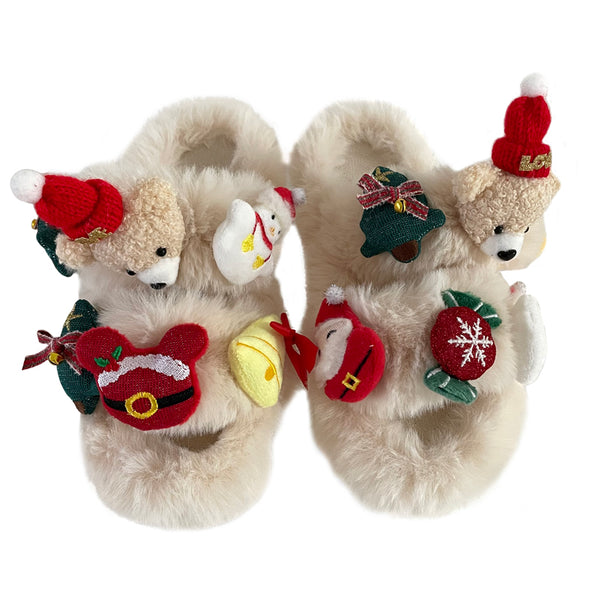 Christmas Plush Slippers  KF83049