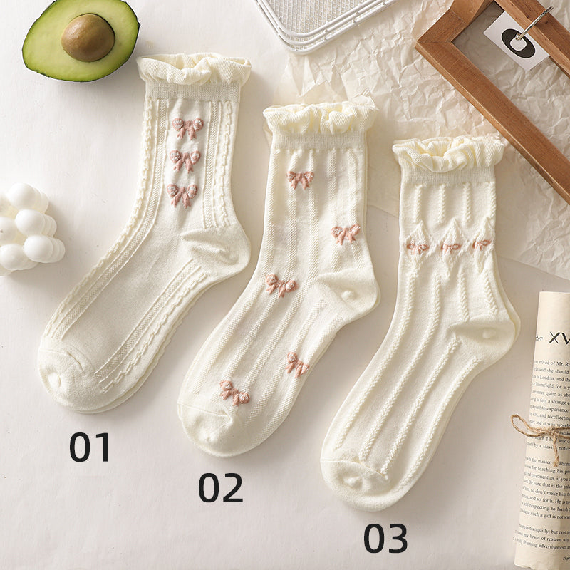 white lace socks KF2078