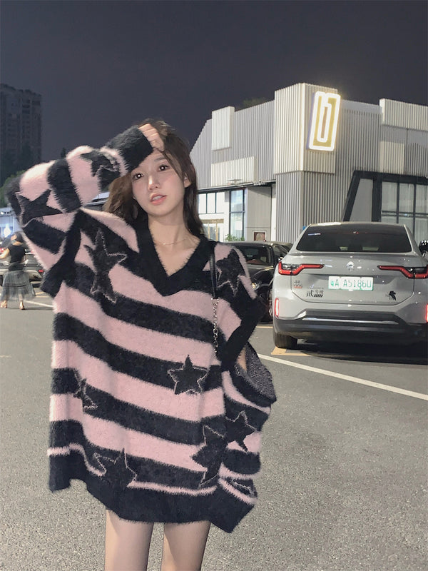 Harajuku striped sweater  KF83023