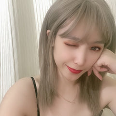 Gray long straight hair KF81097