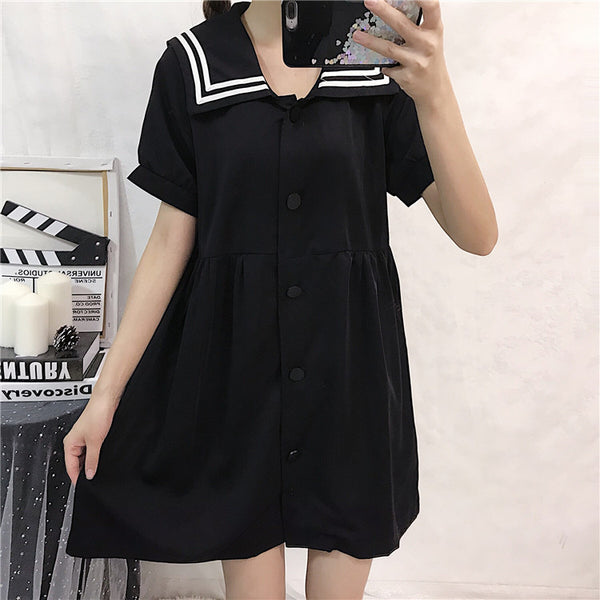 Navy black dress KF9351
