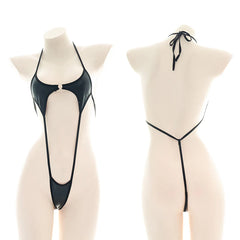 One-piece patent leather bikini  KF83585