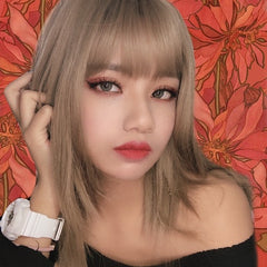 Gray long straight hair KF81097
