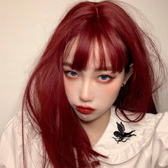 red long straight wig KF82833